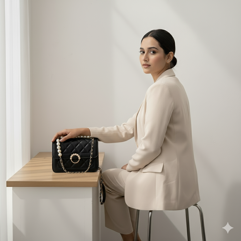 Chain pearl shoulder bag(Korean style) - Image 6