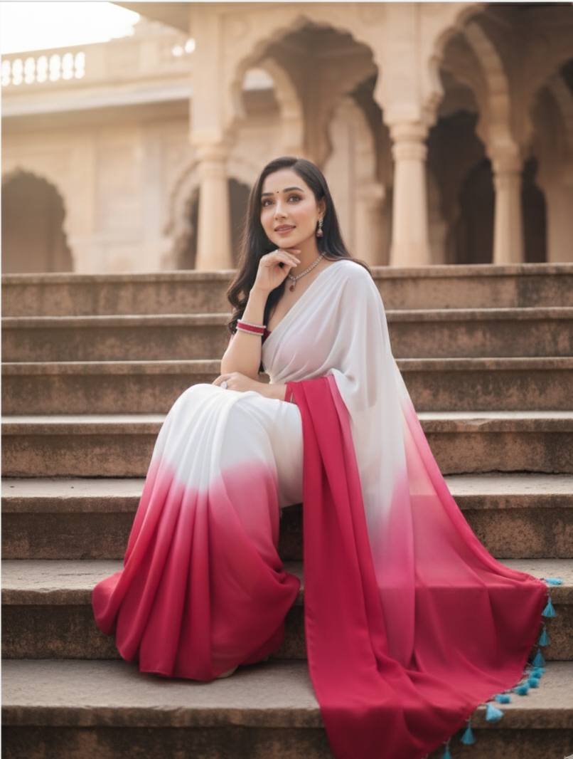 Chiffon Silk Saree(Cotton silk)