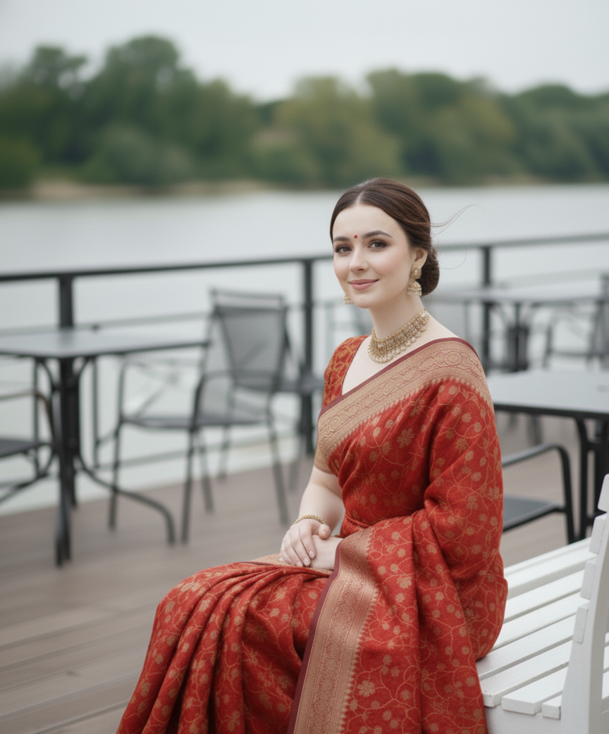 Chandralata Cotton With Golden Zari (কাতান)