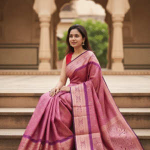 Chandralata Half Silk Royal Purple(হাফ সিল্ক)
