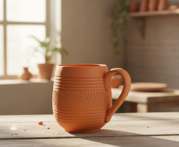 Natural clay coffee mug
