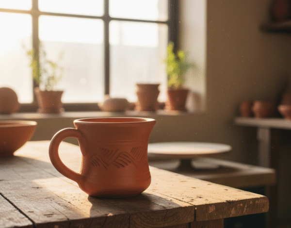 Natural clay coffee mug - Image 4