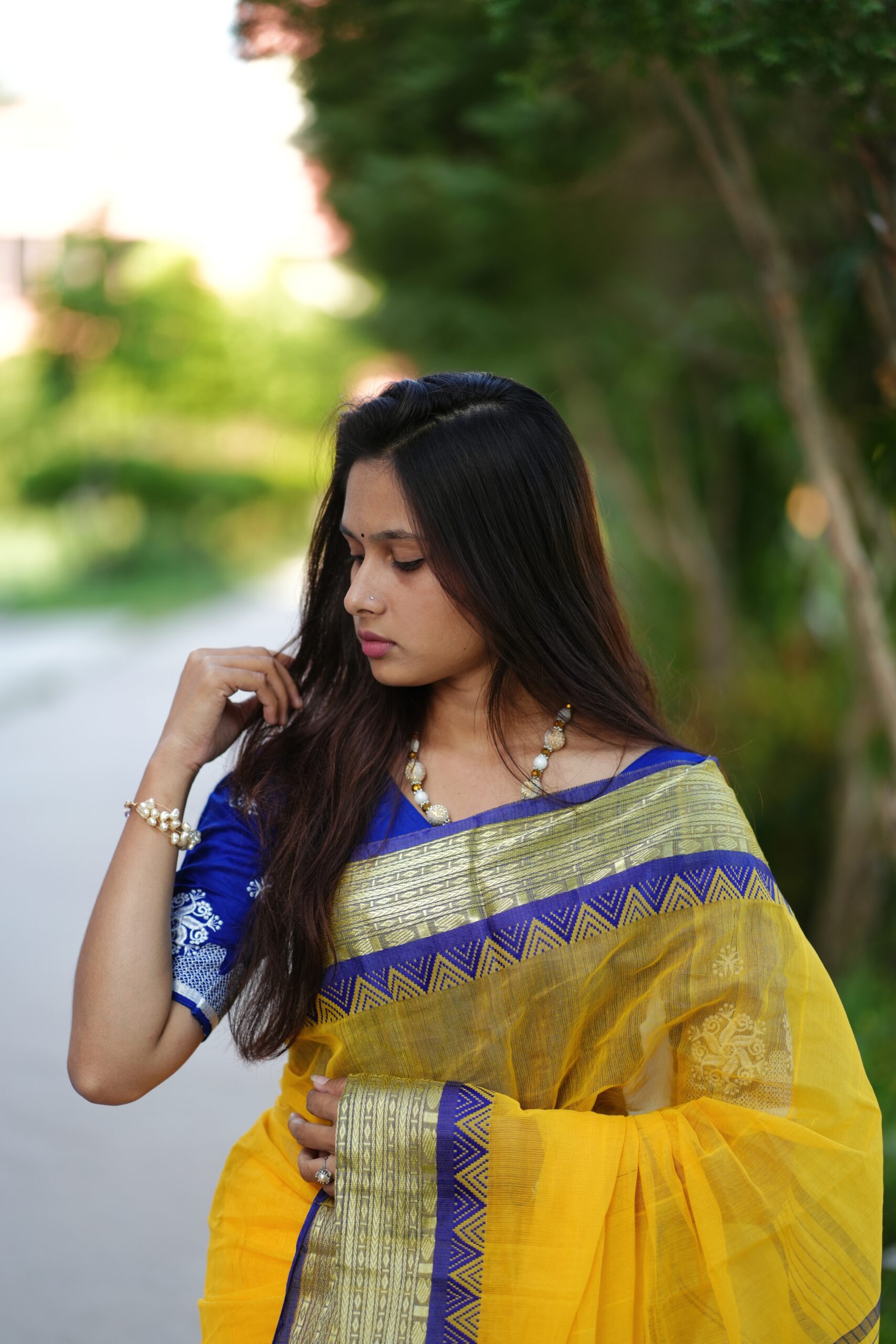 Trendy Yellow Tangail Silk(সিল্ক) - Image 2