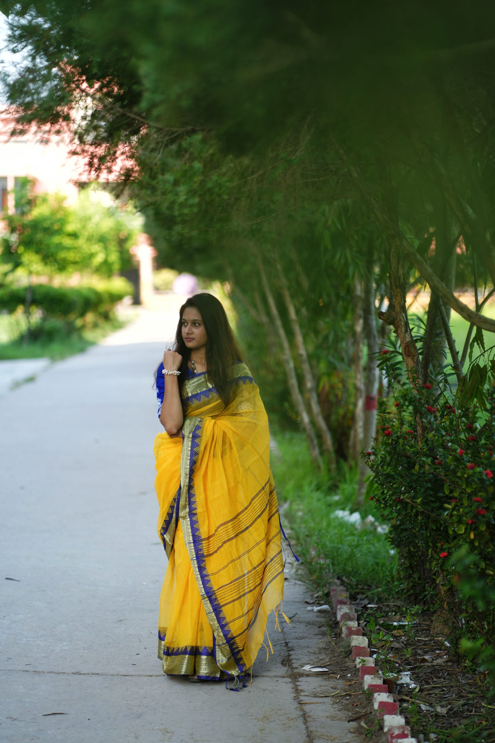 Trendy Yellow Tangail Silk(সিল্ক) - Image 3