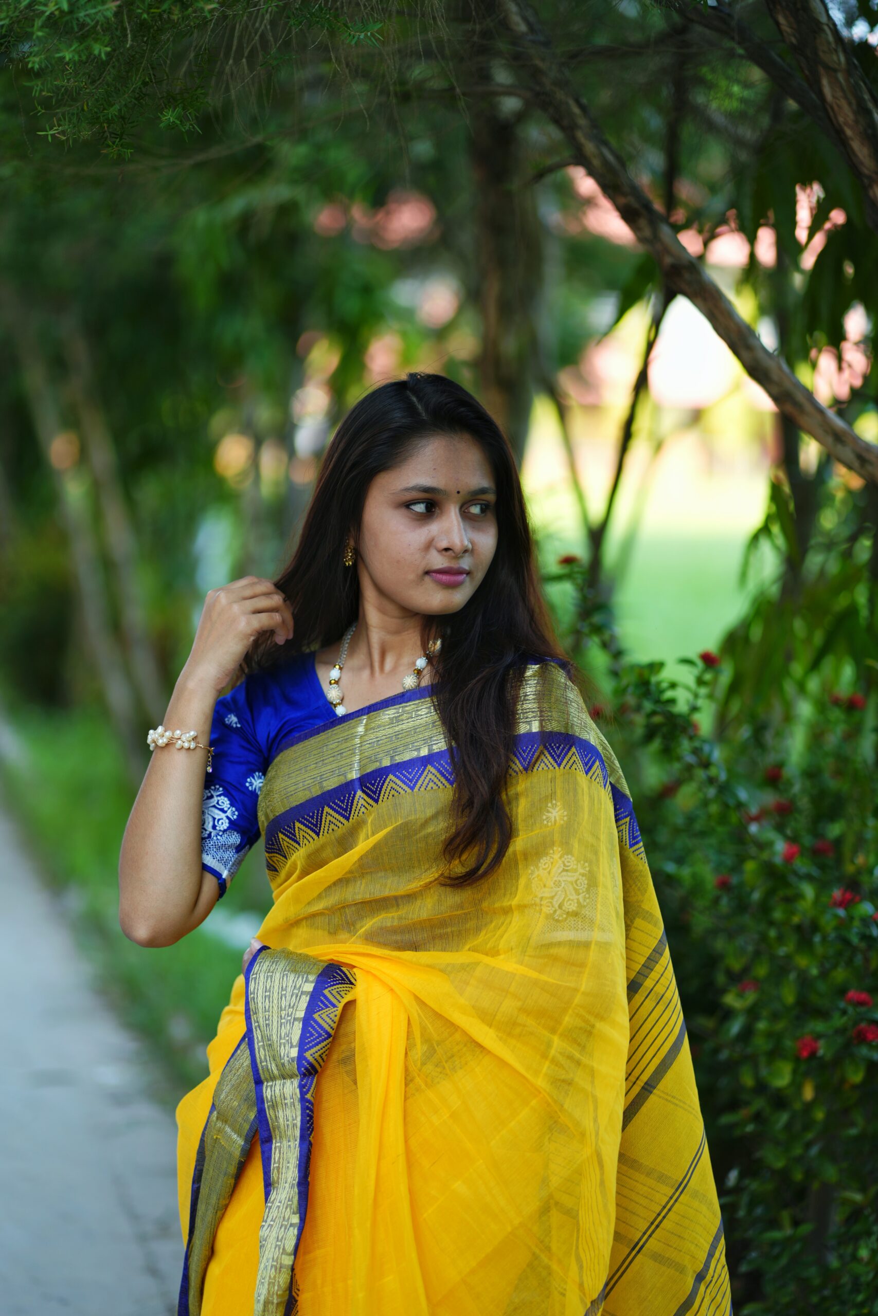 Trendy Yellow Tangail Silk(সিল্ক) - Image 5