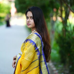 Trendy Yellow Tangail Silk(সিল্ক)