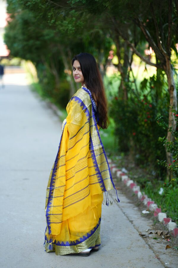 Trendy Yellow Tangail Silk(সিল্ক) - Image 4