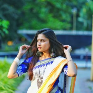 Trendy White Checkered Tangail Silk (সিল্ক)