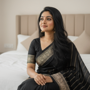 Trendy Black Tangail Silk(সিল্ক)