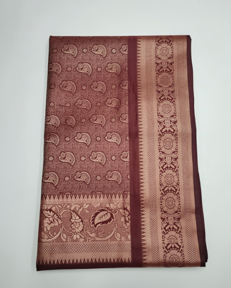 Maroon with Golden Zari Work (কাতান) - Image 5